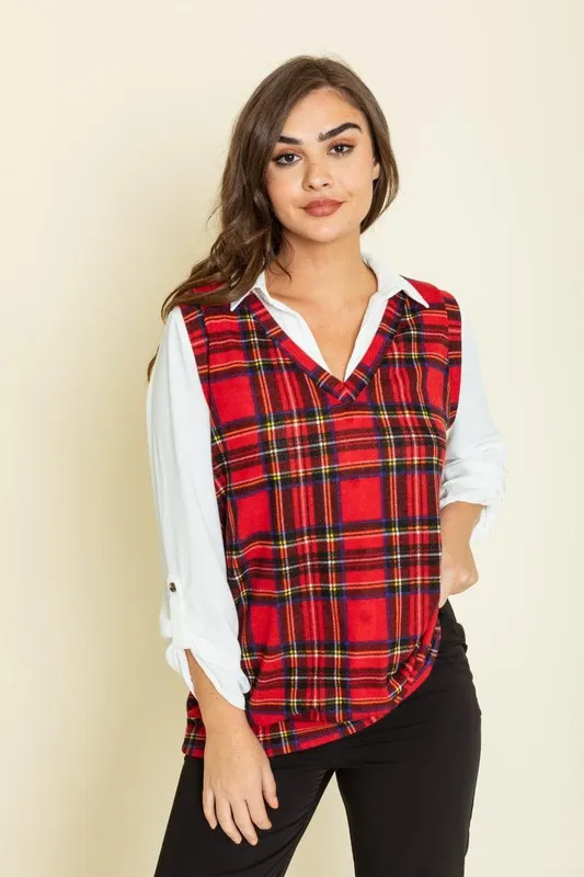 Red Plaid Vest