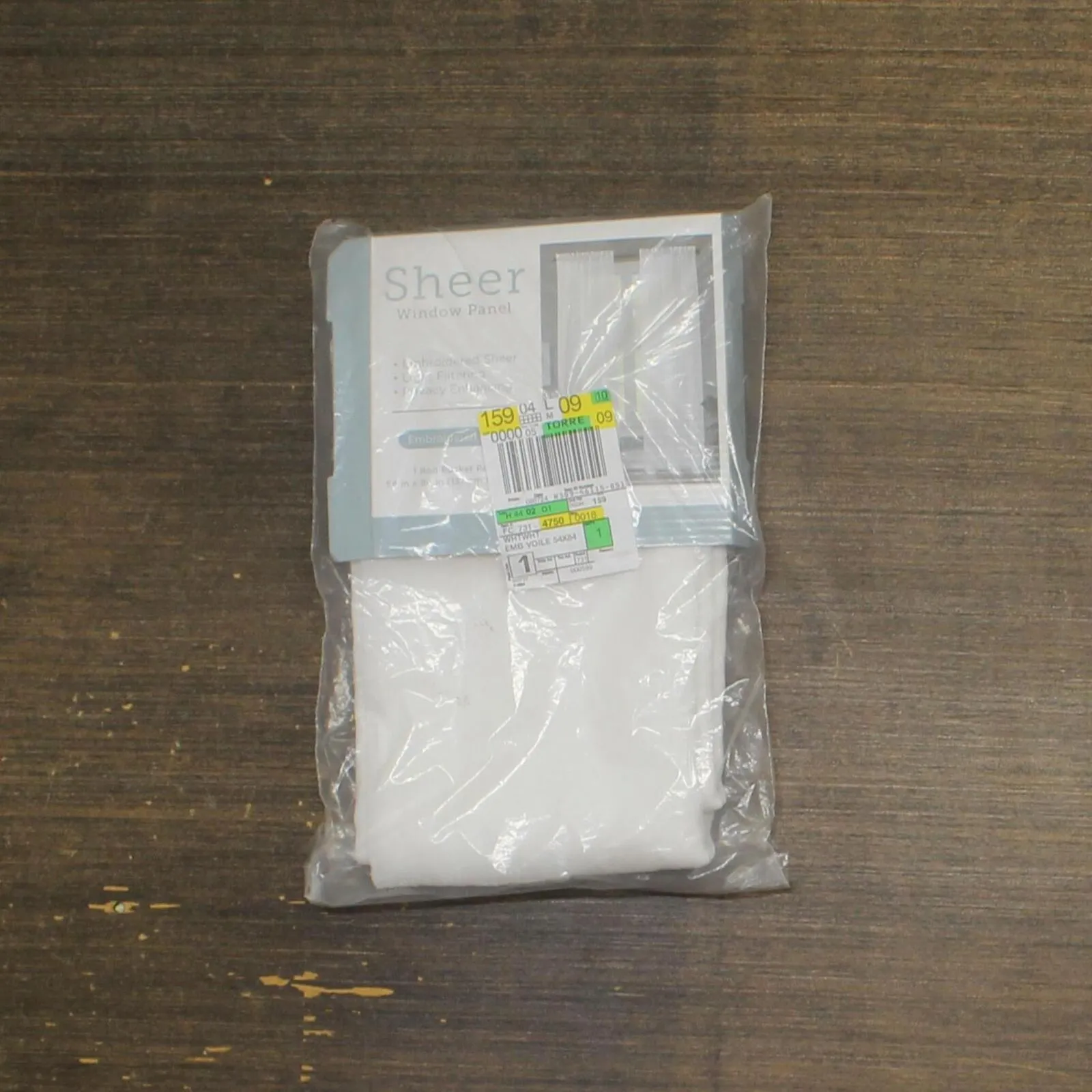 Regal Home Embroidered Voile Sheer Rod Pocket Single Curtain Panel White 54 x 84