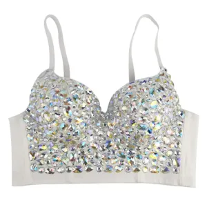 Rhinestone Bustier Crop Top S