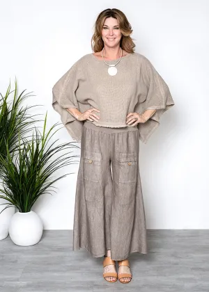 Ruby Fringed Top in Mocha