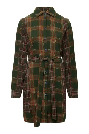 Ruby Women's Organic Cotton Corduroy Dress | Patchwork Green