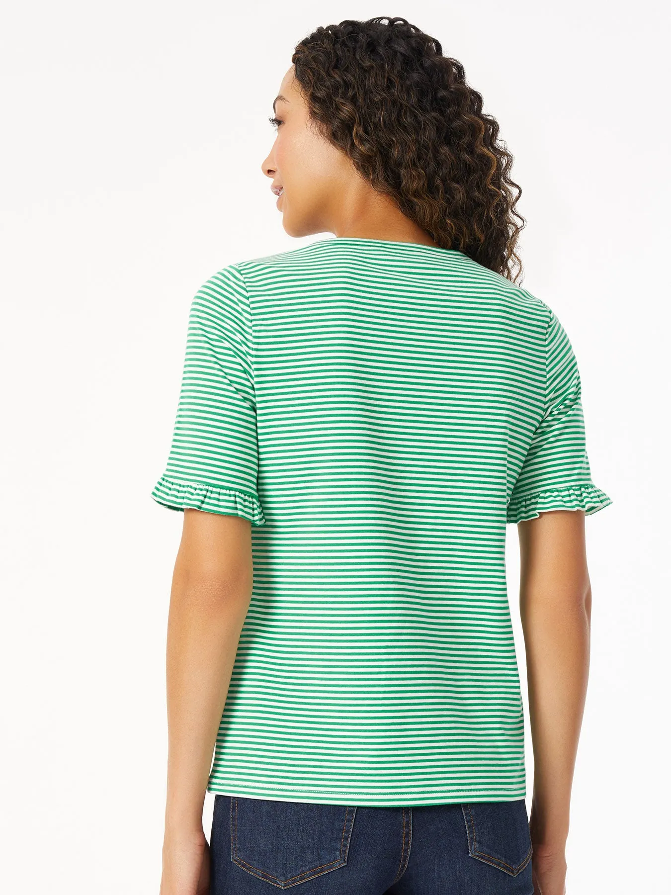 Ruffle Trim Sleeve Tee