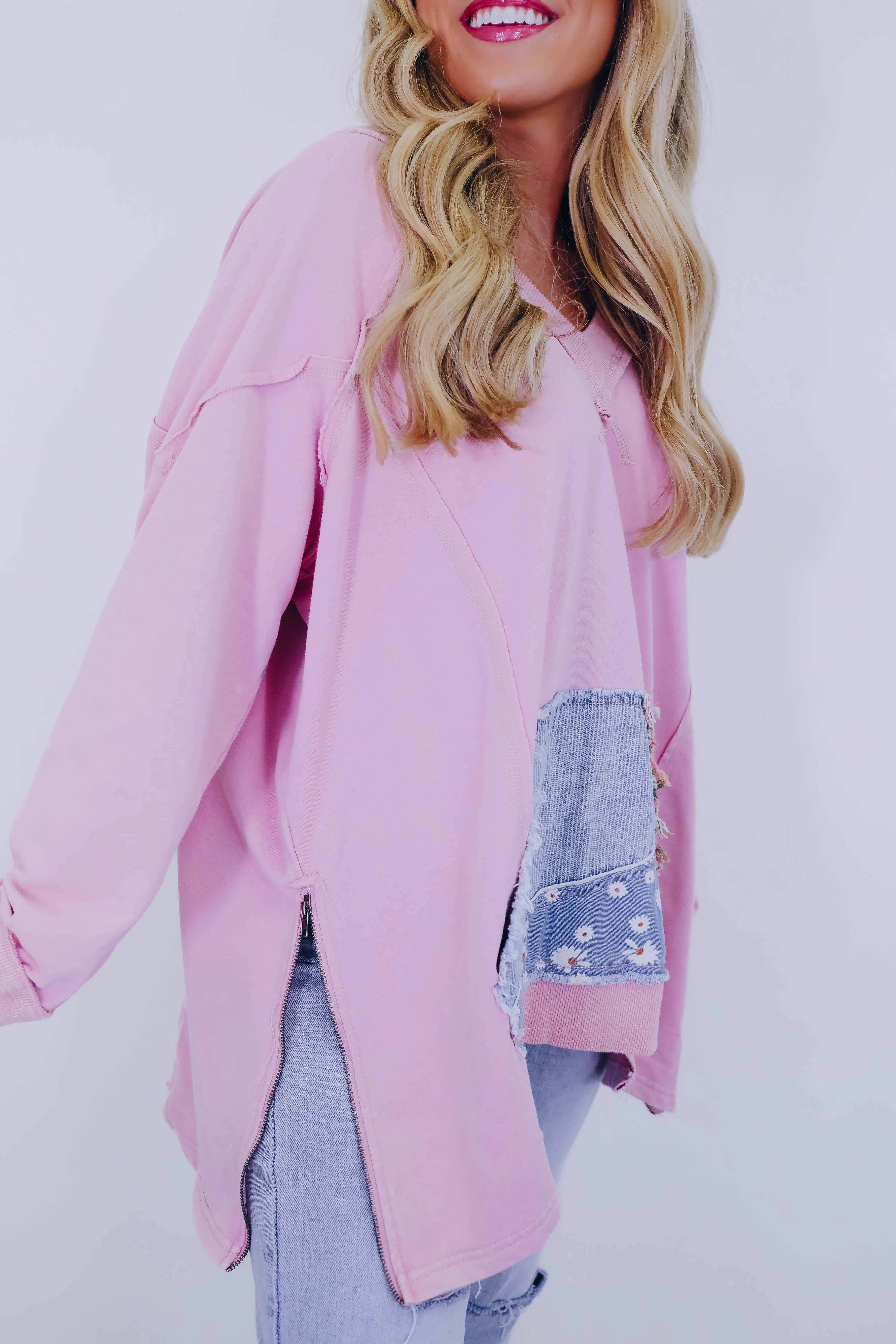 ***Shake It Up Star Patchwork Sweatshirt - 2 Colors SAMPLE