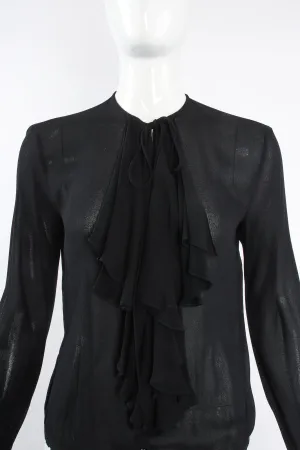 Sheer Georgette Jabot Bodysuit