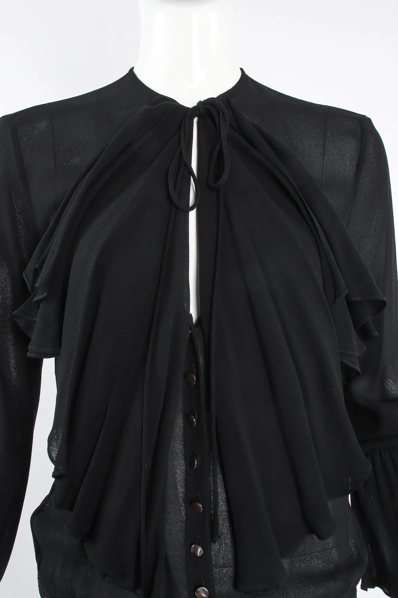 Sheer Georgette Jabot Bodysuit
