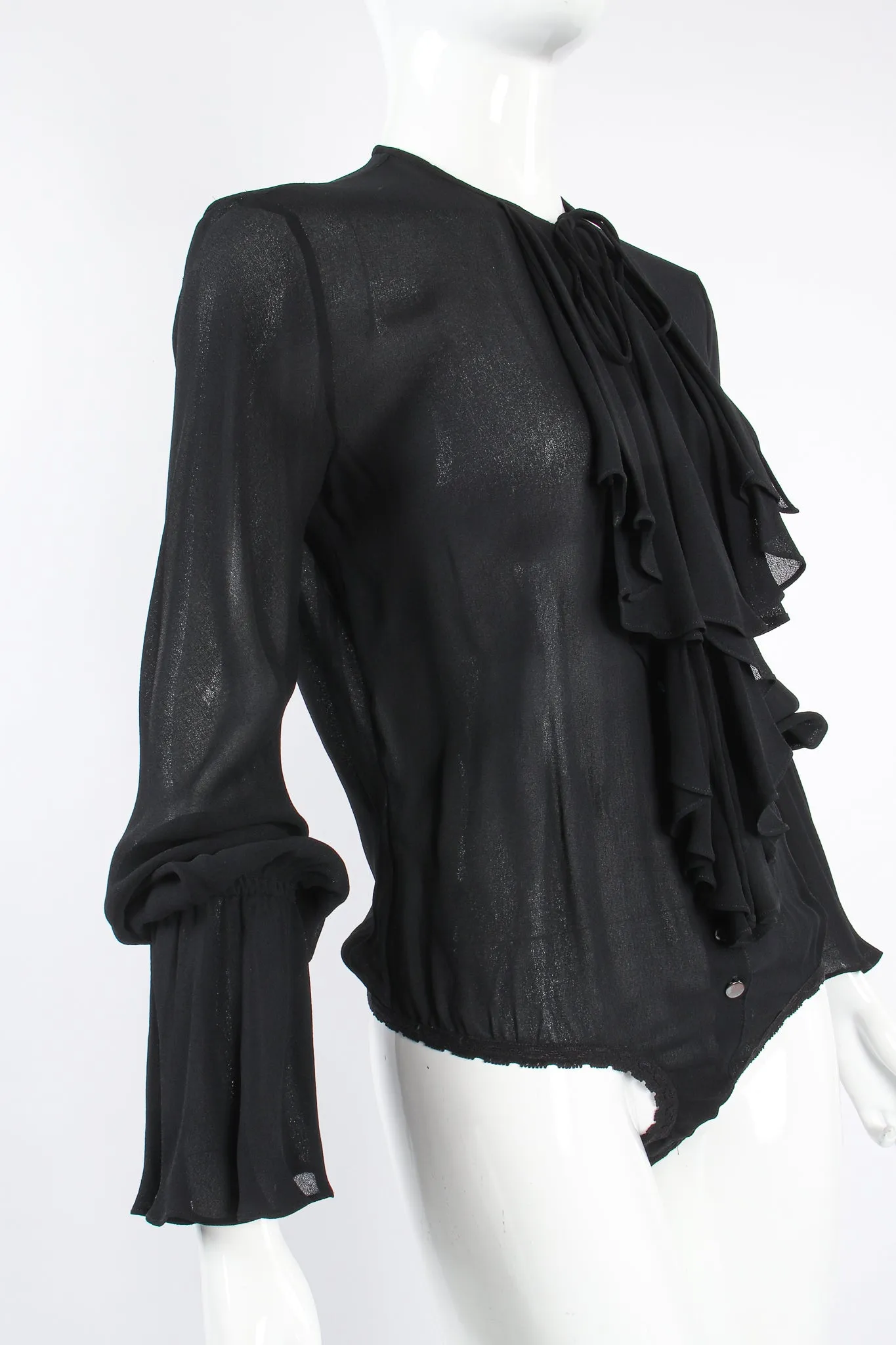 Sheer Georgette Jabot Bodysuit