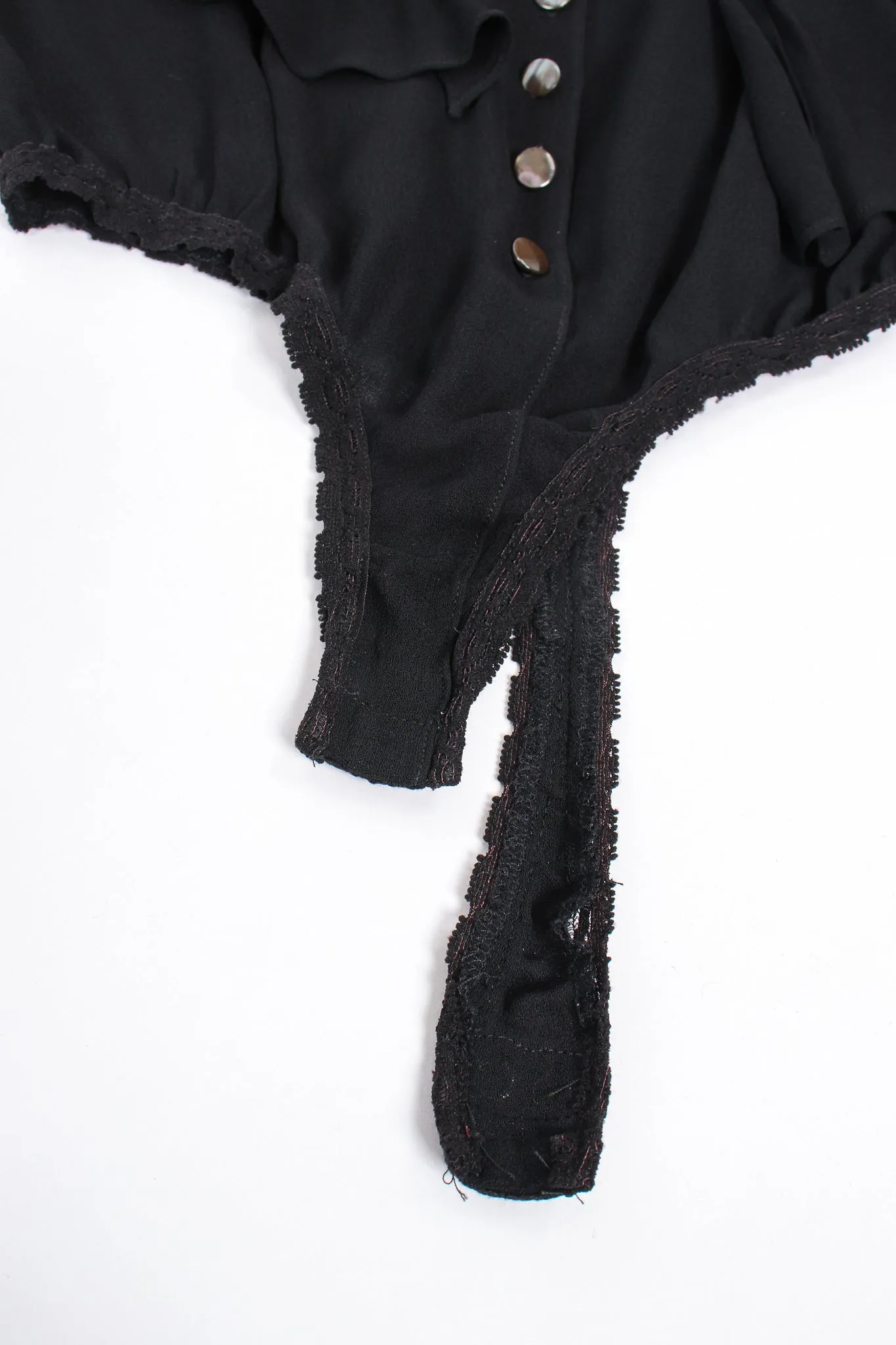 Sheer Georgette Jabot Bodysuit
