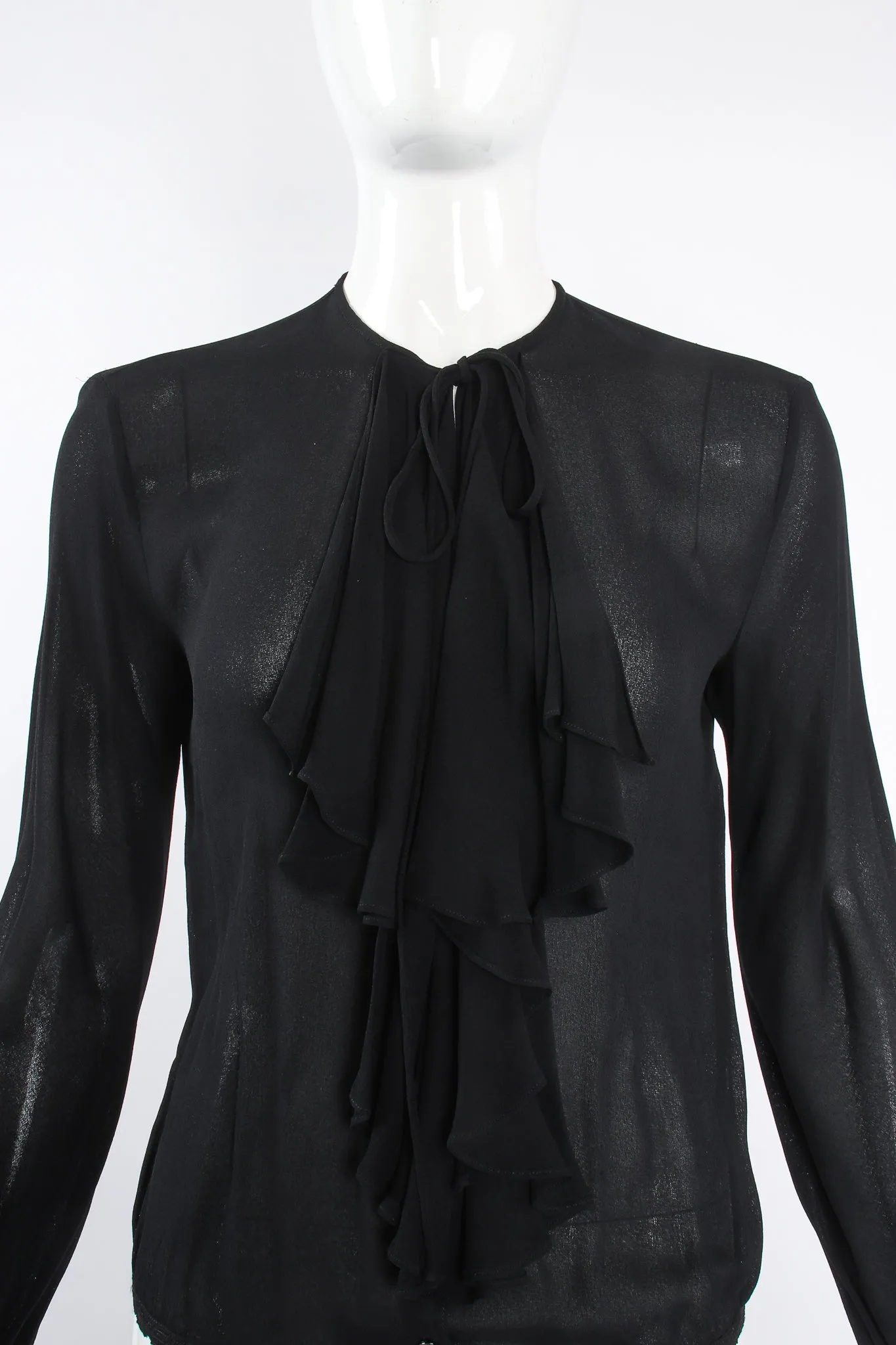 Sheer Georgette Jabot Bodysuit