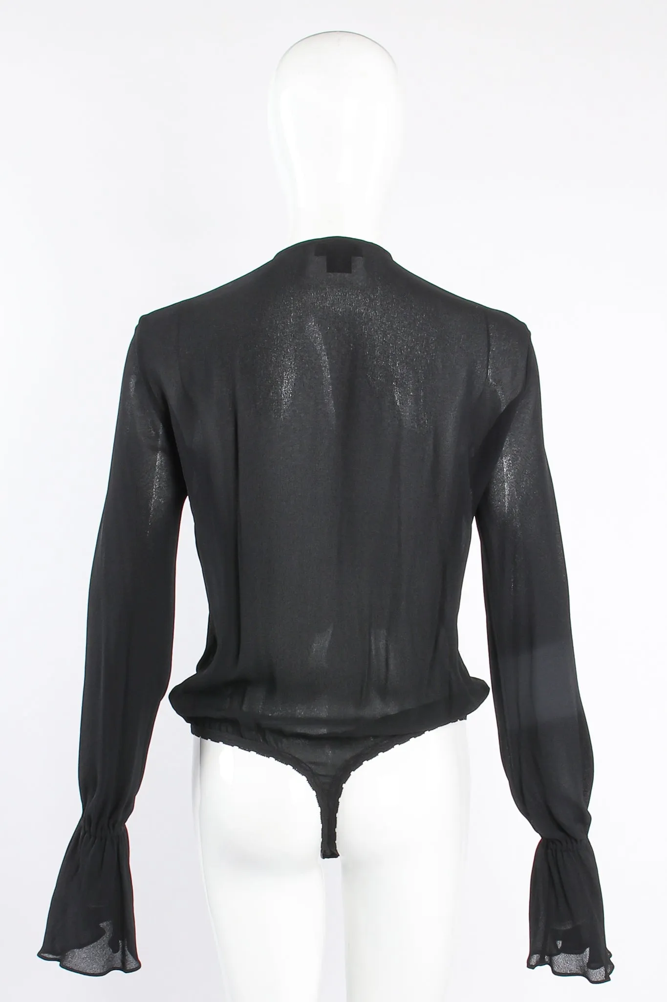 Sheer Georgette Jabot Bodysuit