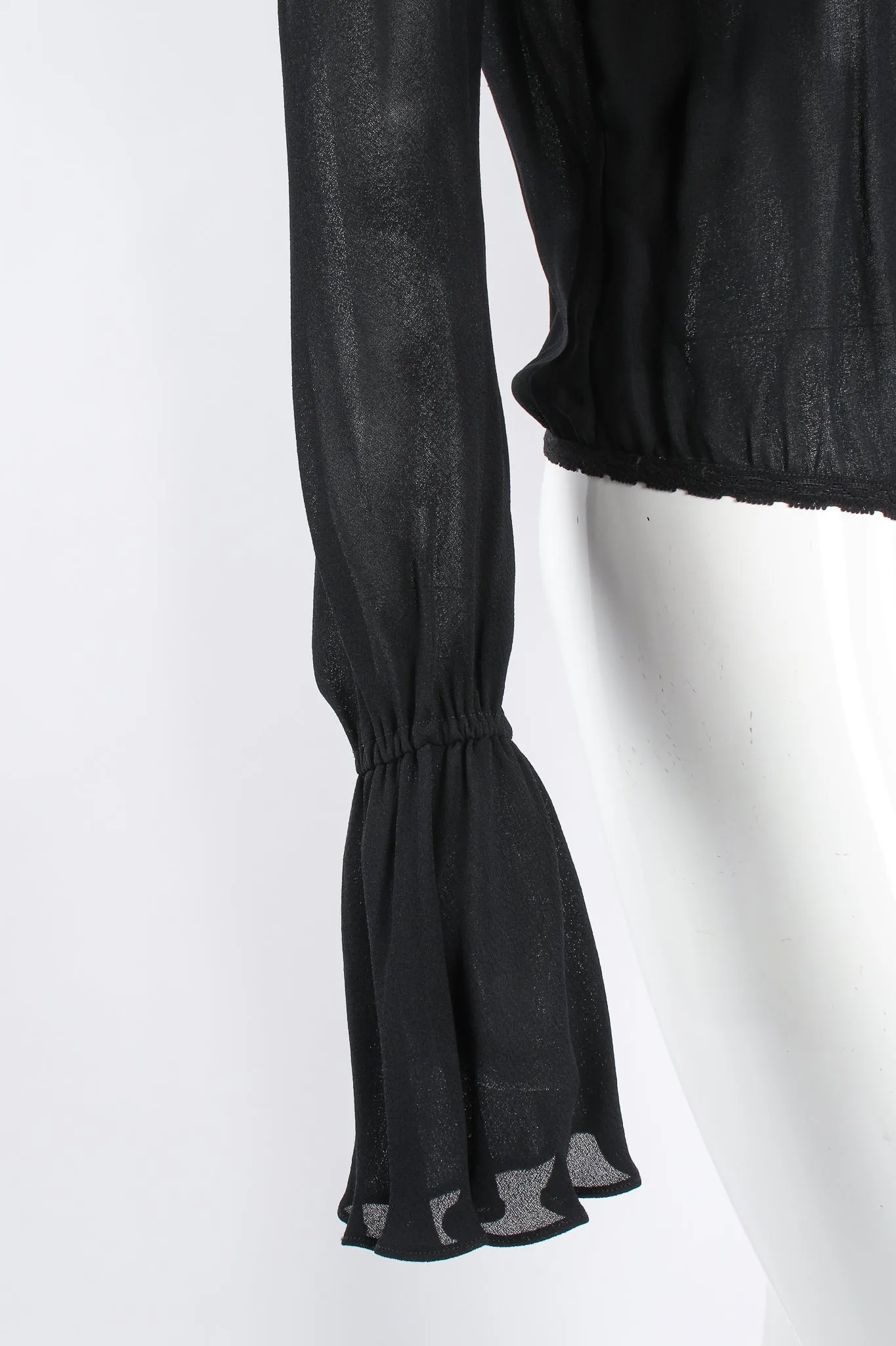 Sheer Georgette Jabot Bodysuit
