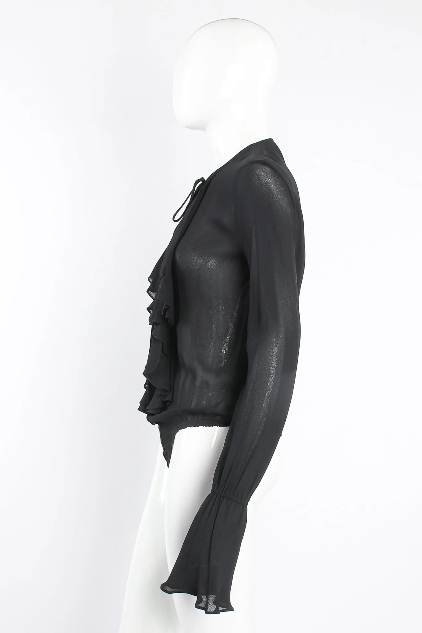 Sheer Georgette Jabot Bodysuit