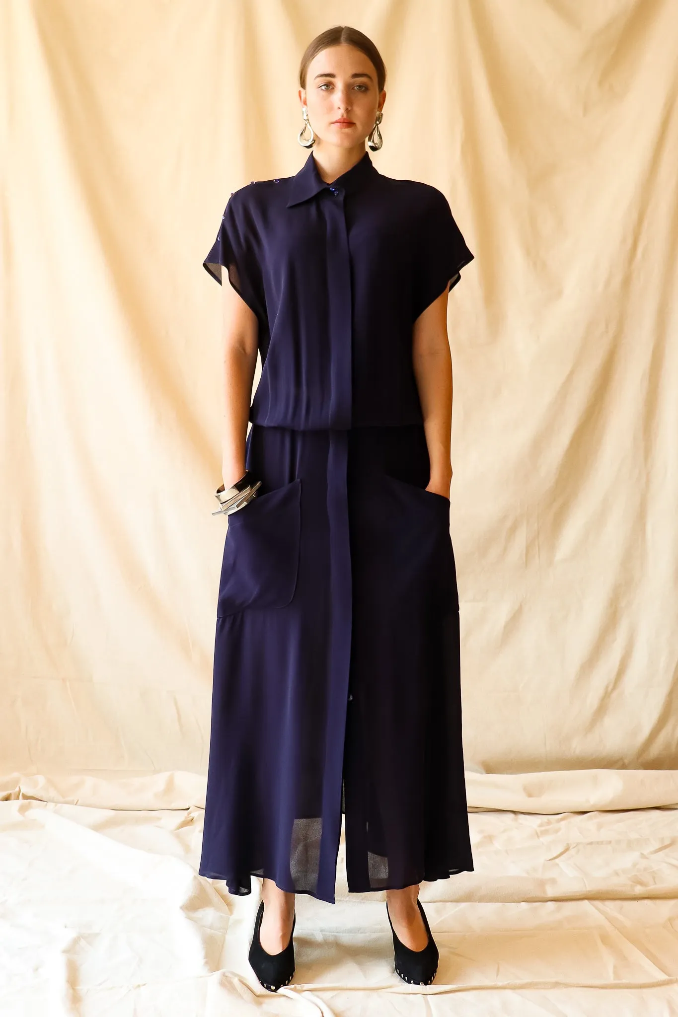 Sheer Longline Shirt Dress