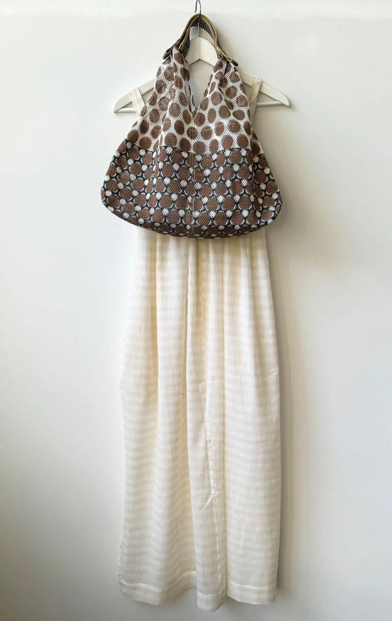Sheer natural drawstring dress