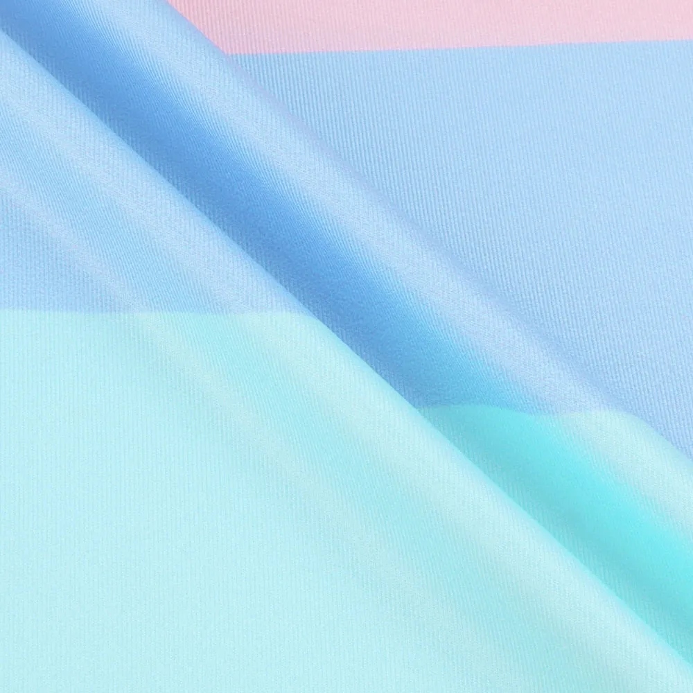 Short Rainbow Striped Nightgown