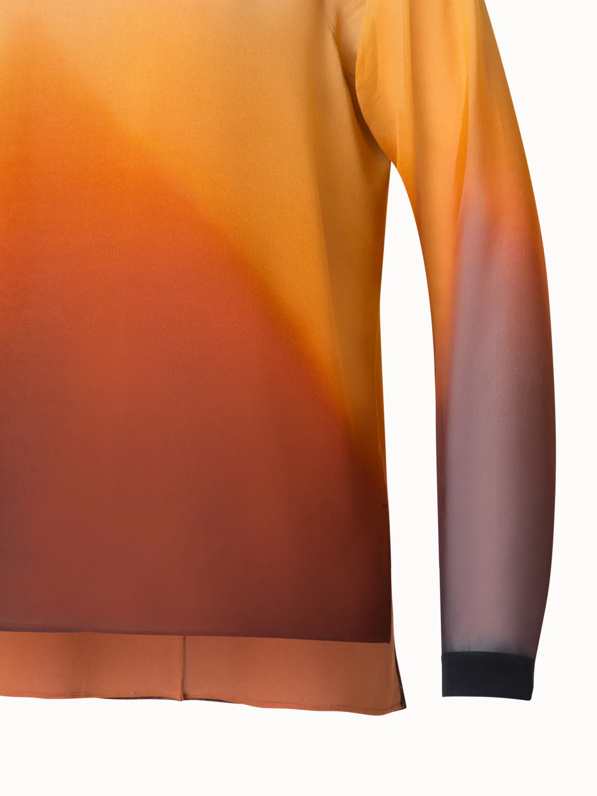 Silk Blouse with Autumn Twilight Print