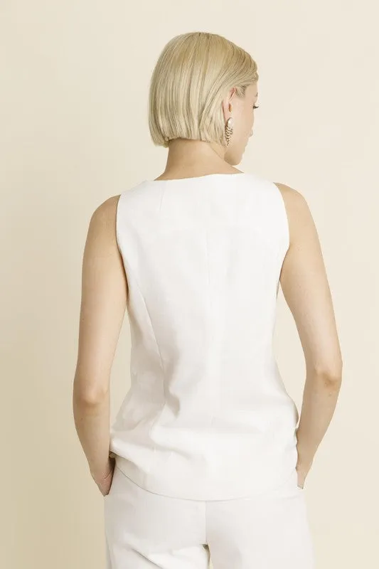 Sleeveless Linen Vest