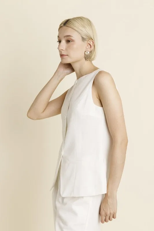 Sleeveless Linen Vest