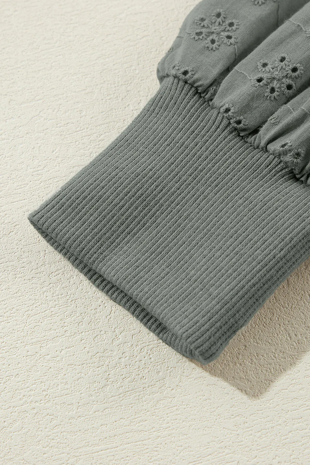 Solid Sleeve Round Neck Sweatshirt