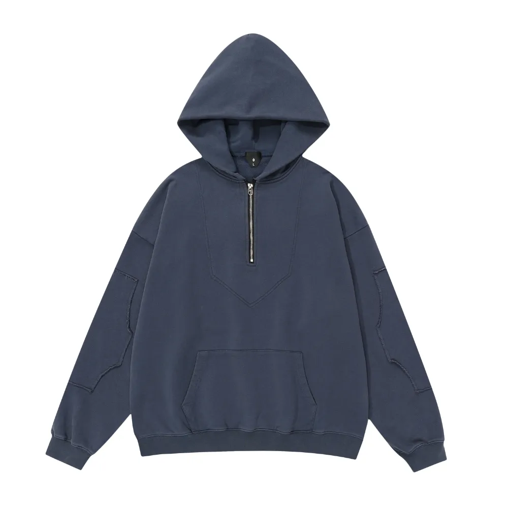 Solid Washed Patch Hoodie