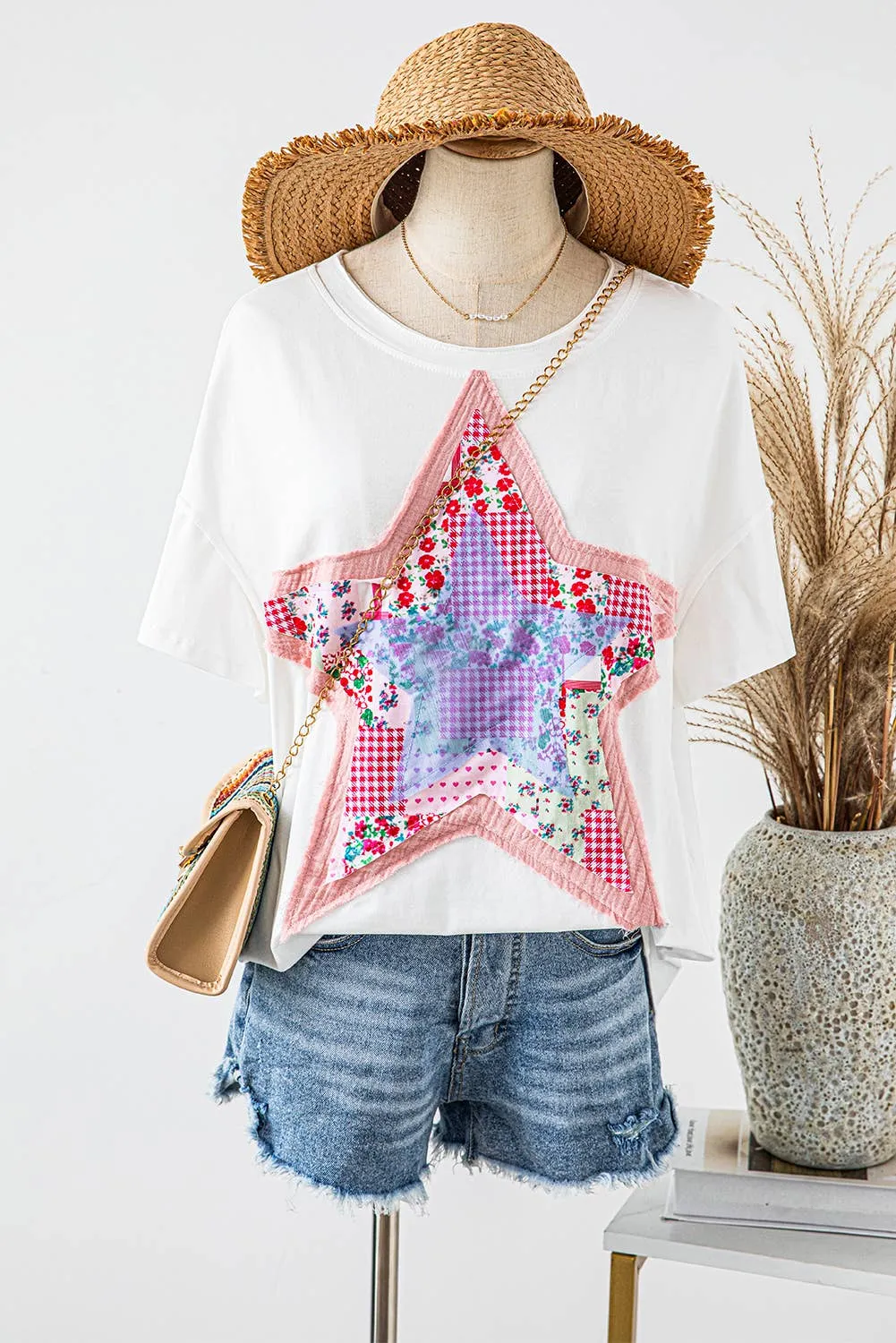 Star Patchwork Short Sleeve T-shirt P10 P1