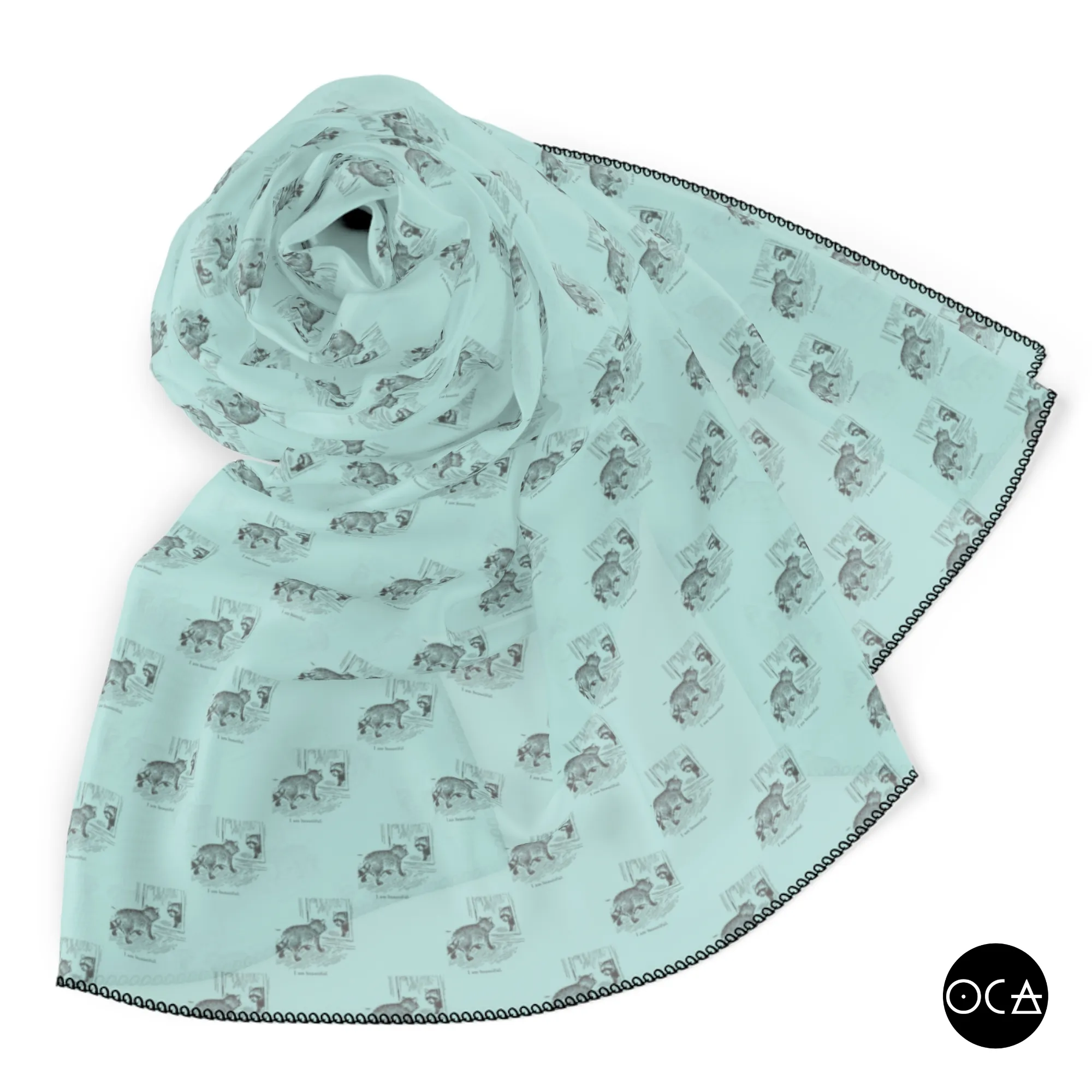 Storyscarf: The Beautiful Raccoon (Sheer Scarf/Multiple Colors)