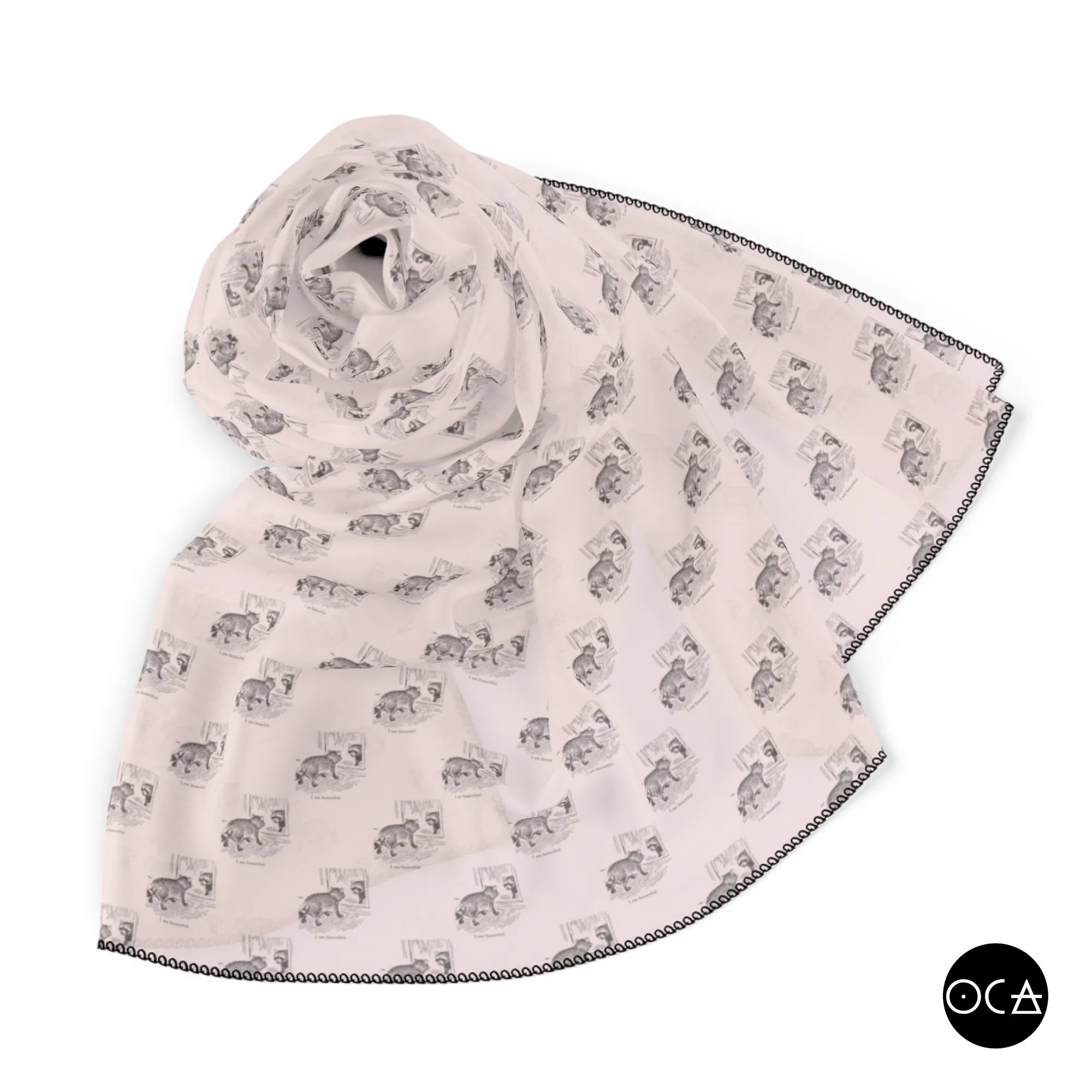 Storyscarf: The Beautiful Raccoon (Sheer Scarf/Multiple Colors)