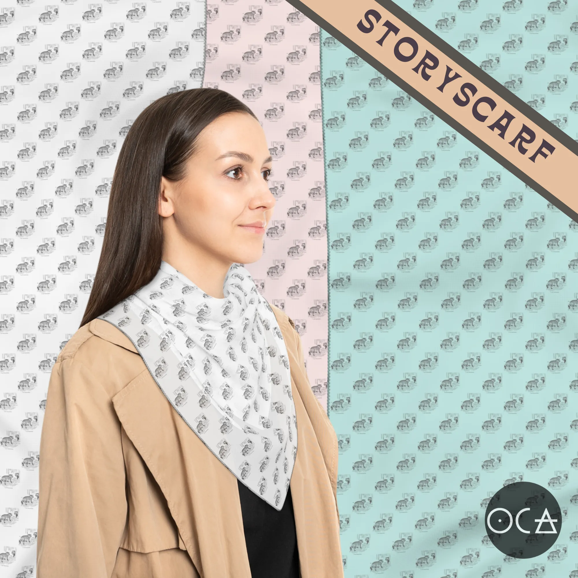 Storyscarf: The Beautiful Raccoon (Sheer Scarf/Multiple Colors)