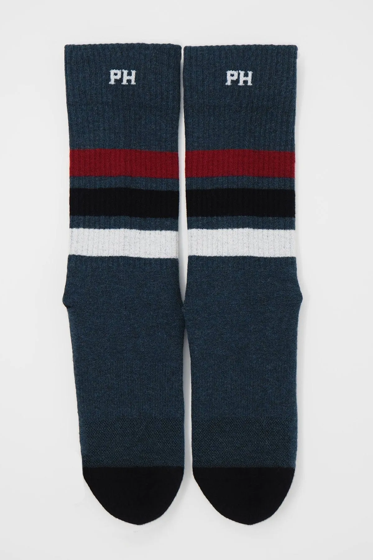 Striped Women's Organic Cotton Trainer Socks | Navy