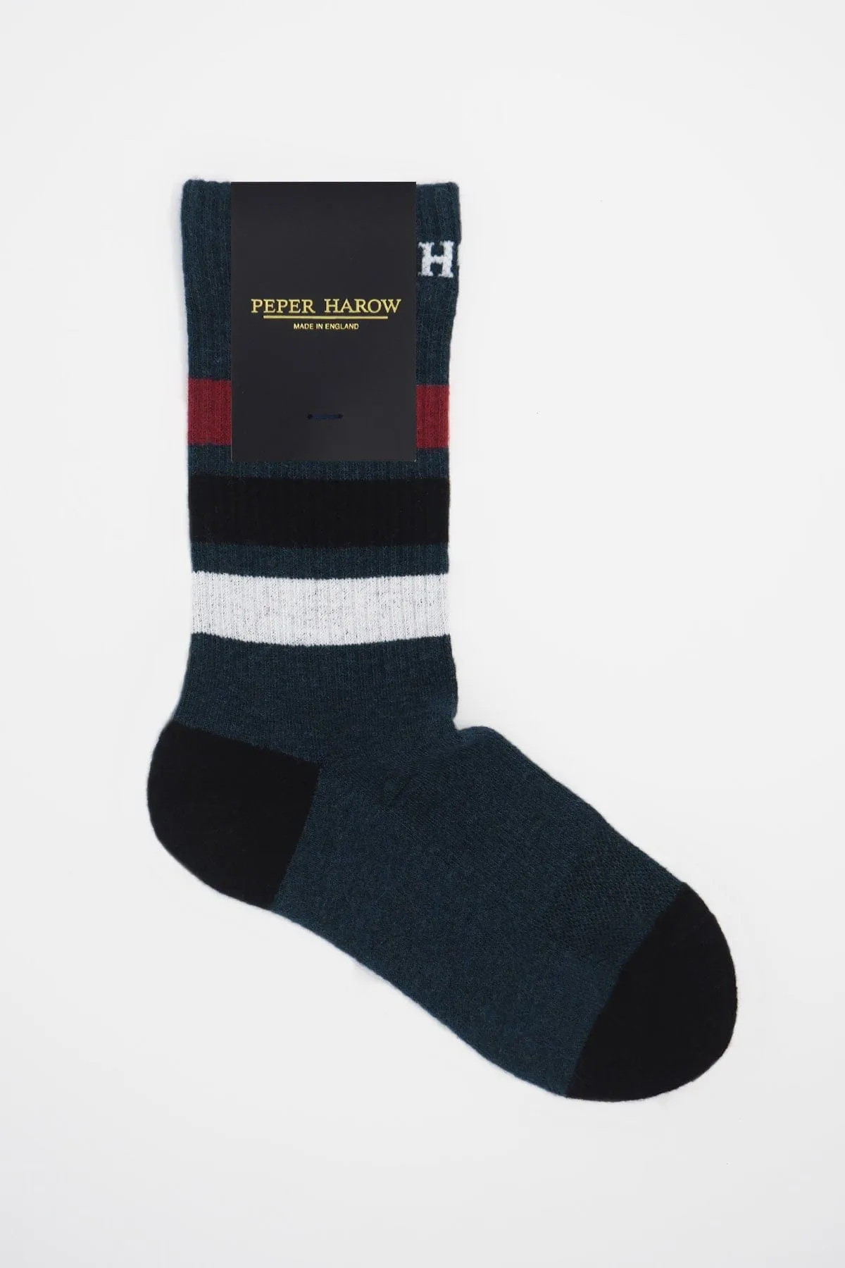 Striped Women's Organic Cotton Trainer Socks | Navy
