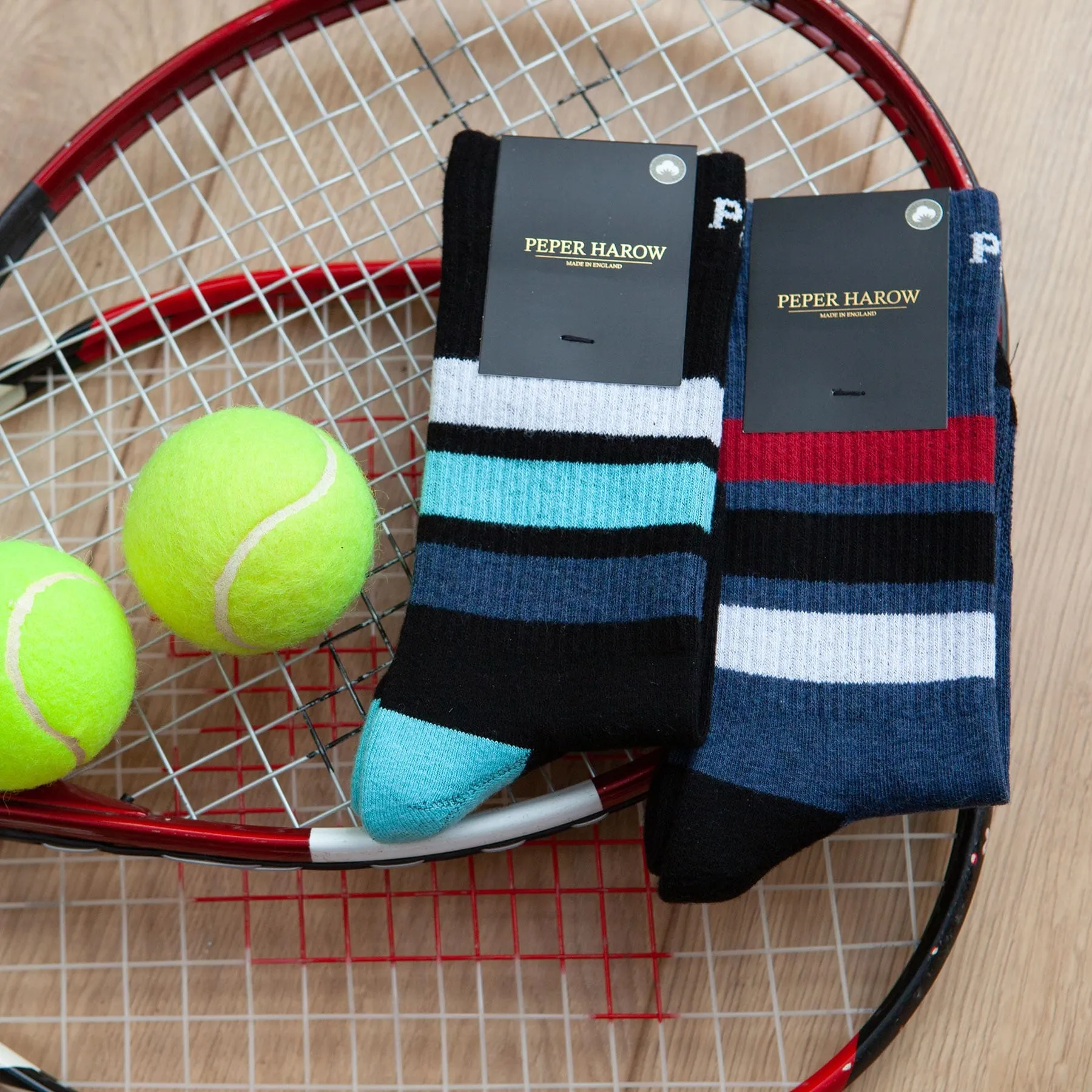 Striped Women's Organic Cotton Trainer Socks | Navy