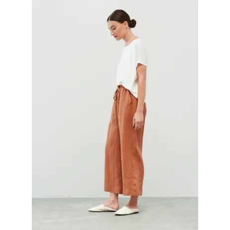 Sunnyside Drawstring Linen Clay Pants