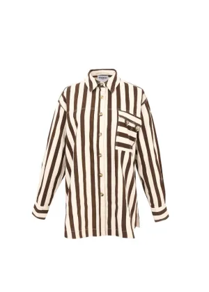 The Edita Shirt by FRNCH - Chocolate Stripe