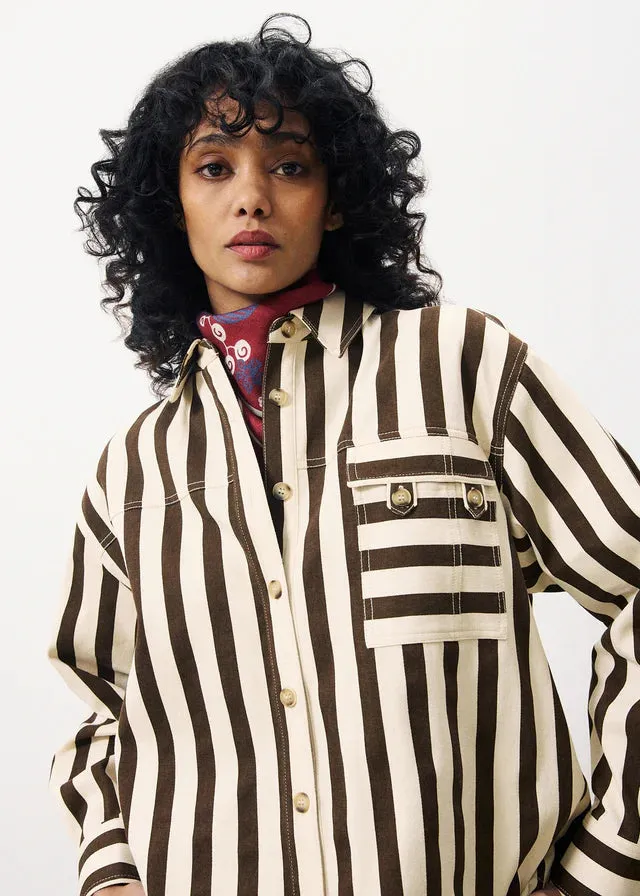 The Edita Shirt by FRNCH - Chocolate Stripe