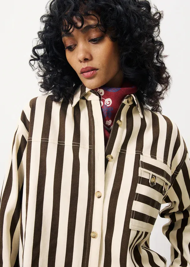 The Edita Shirt by FRNCH - Chocolate Stripe