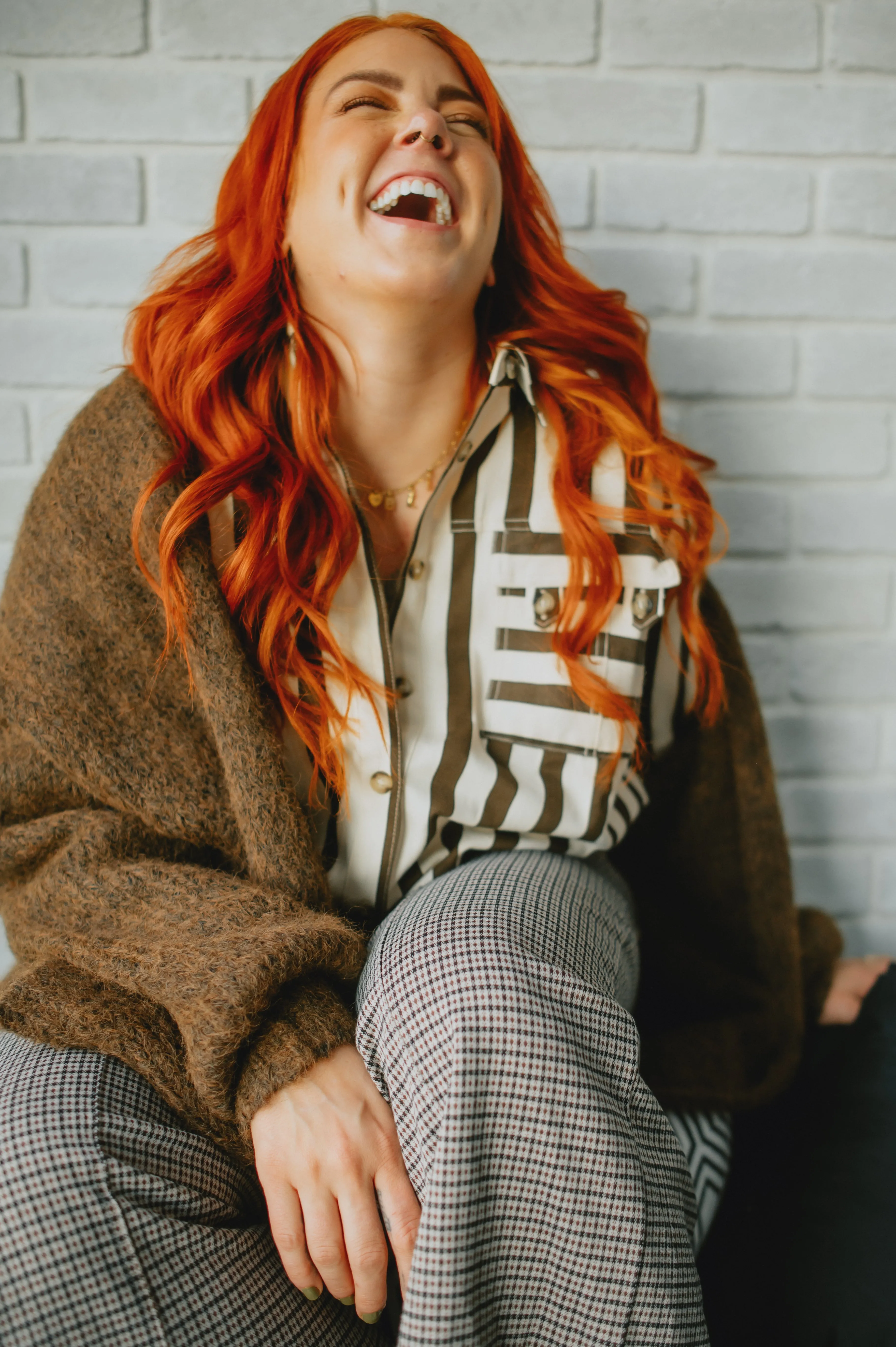The Edita Shirt by FRNCH - Chocolate Stripe