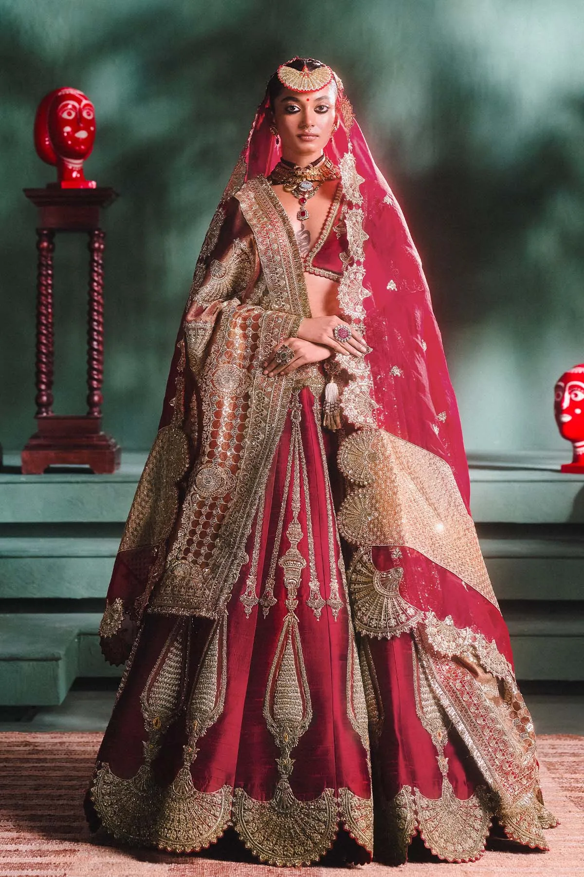 The Gajar Halwa Lehenga [with original dupatta]