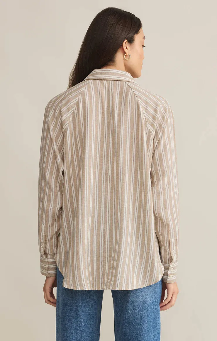 The Perfect Linen Top-Pebble Moon