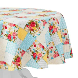 The Pioneer Woman Sweet Rose Patchwork Tablecloth 70" Round Country Farmhouse