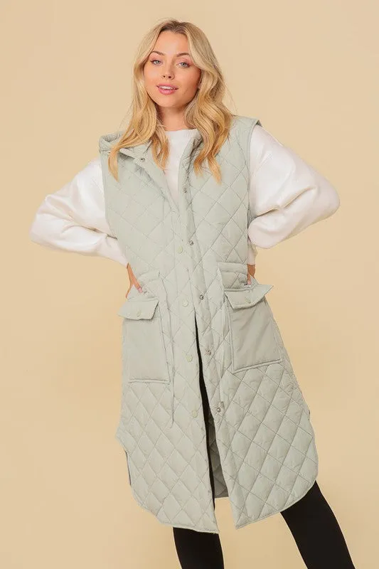TIMING Oversized Quilted Midi Jacket