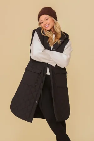 TIMING Oversized Quilted Midi Jacket