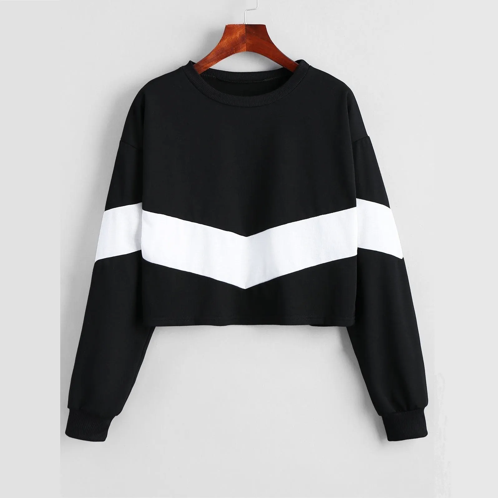 Two Tone Patchwork Crop Shirt