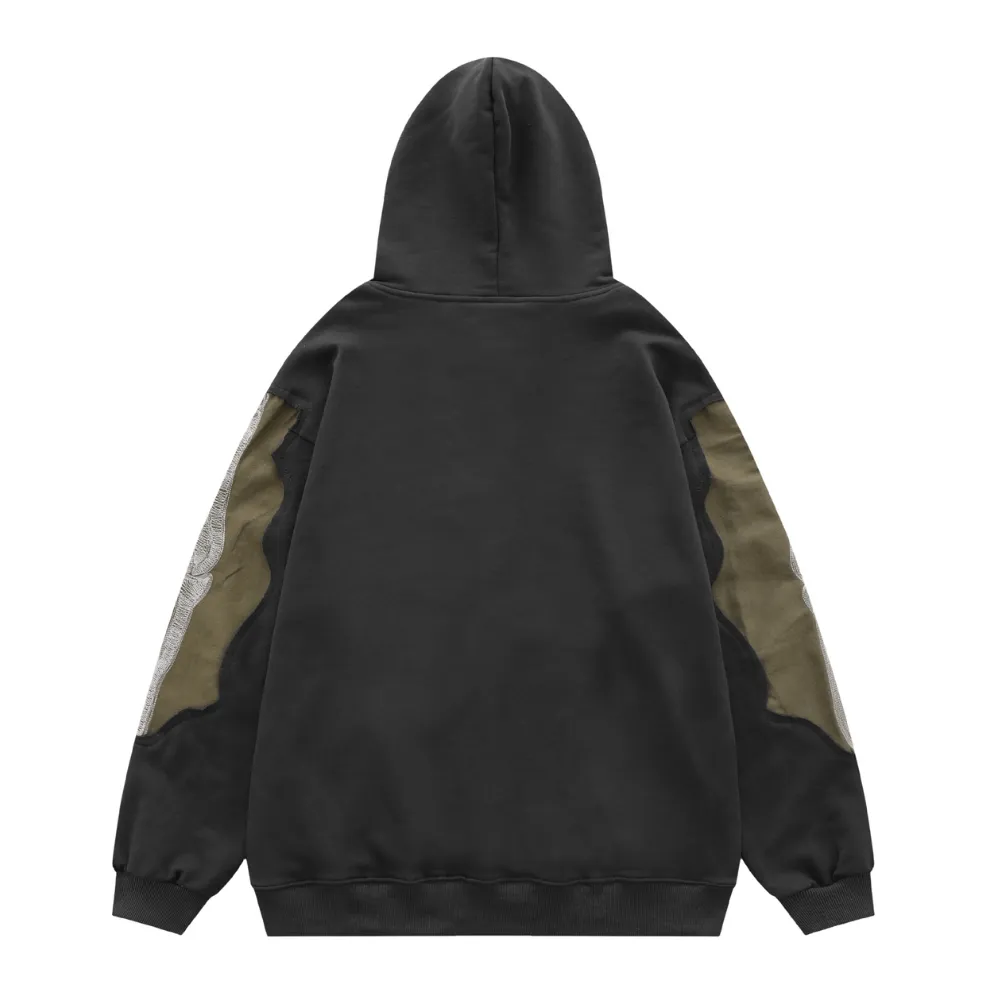 Urban Ripped Patchwork Hoodie