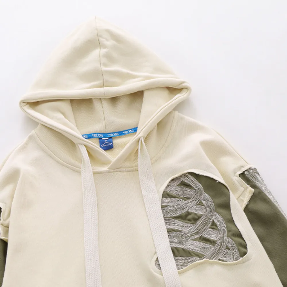 Urban Ripped Patchwork Hoodie