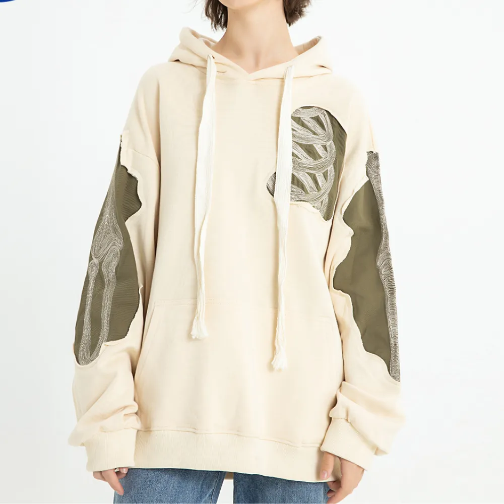 Urban Ripped Patchwork Hoodie