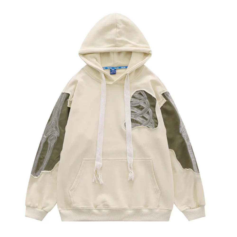 Urban Ripped Patchwork Hoodie