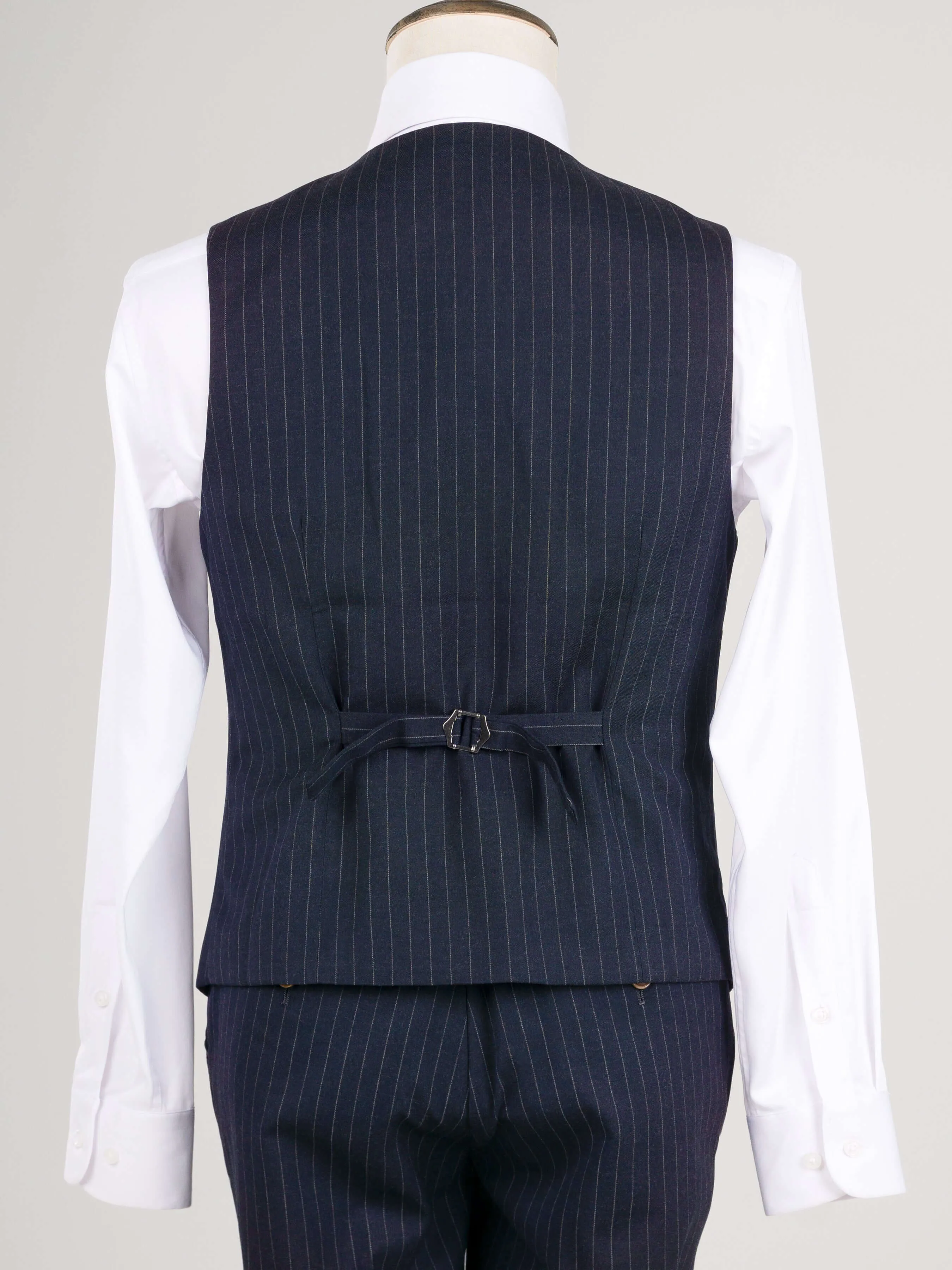Vest - Navy Blue Pinstripes