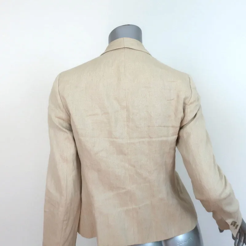 Vince Blazer Light Beige Rustic Linen Size 4 Open-Front Jacket