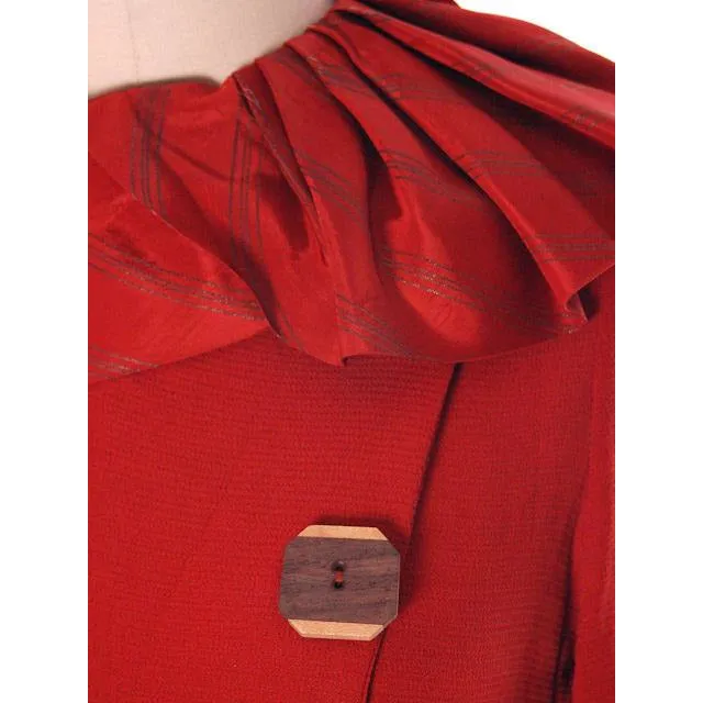 Vintage 1930s Slim Fit Day Dress Burnt Orange Crepe 36-30-38