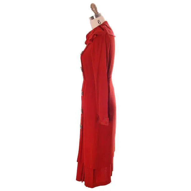 Vintage 1930s Slim Fit Day Dress Burnt Orange Crepe 36-30-38