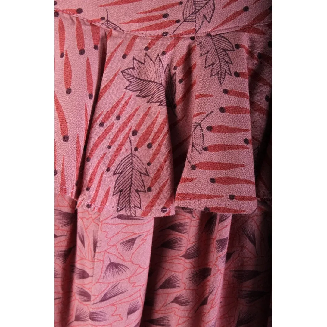 Vintage 1970s Ossie Clark for Radley Pink Rayon Print Maxi Dress RARE12/M